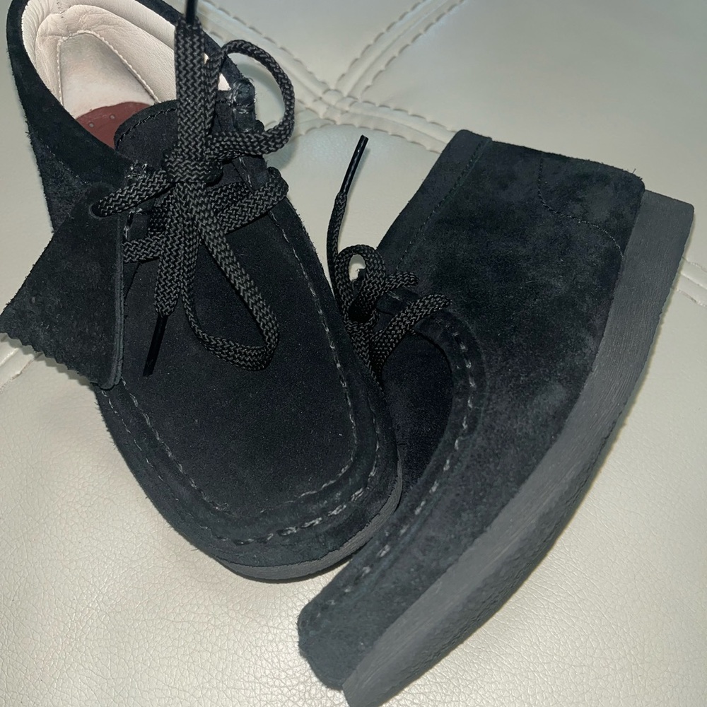 Clarks Black Suede Chukka Wallabee Boots